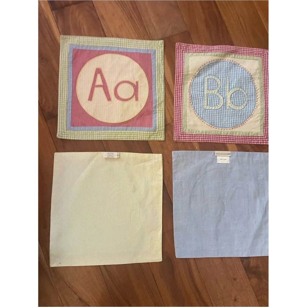 Pottery barn kids ABCs cloth quilted squares placemats hanging decor nursery